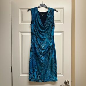 Jones New York Blue Snakeskin Patterned Dress | Great Condition